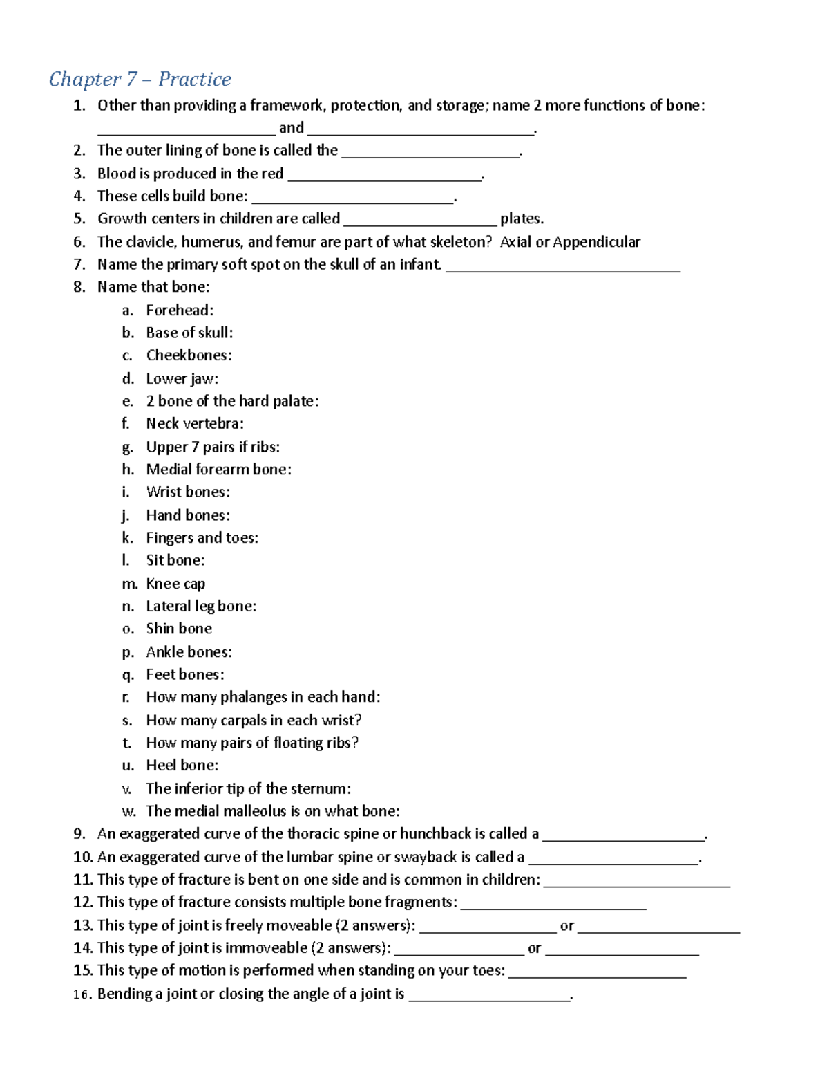 Chapter 7 Questions - Lecture Notes 1 - Chapter 7 – Practice Other Than ...