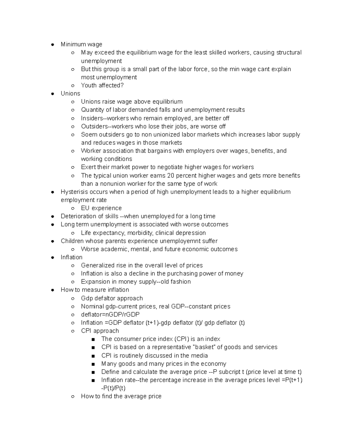 Econ 102 Lecture Notes - Minimum wage May exceed the equilibrium wage ...