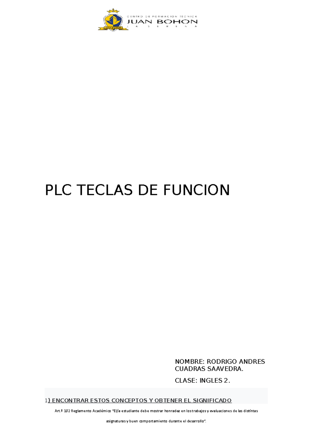 Traduccion ingles 2 Traducción de documento PLC TECLAS DE FUNCION