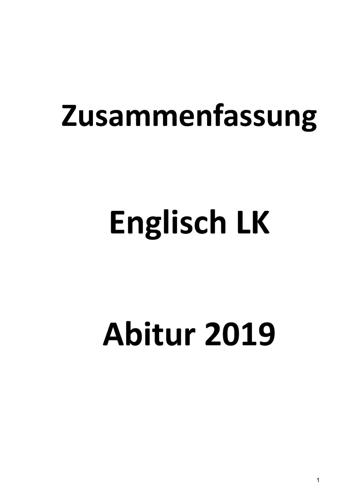 Zusammenfassung Englisch Lk Zusammenfassung Englisch Lk Abitur 2019 Inhaltsverzeichnis Great