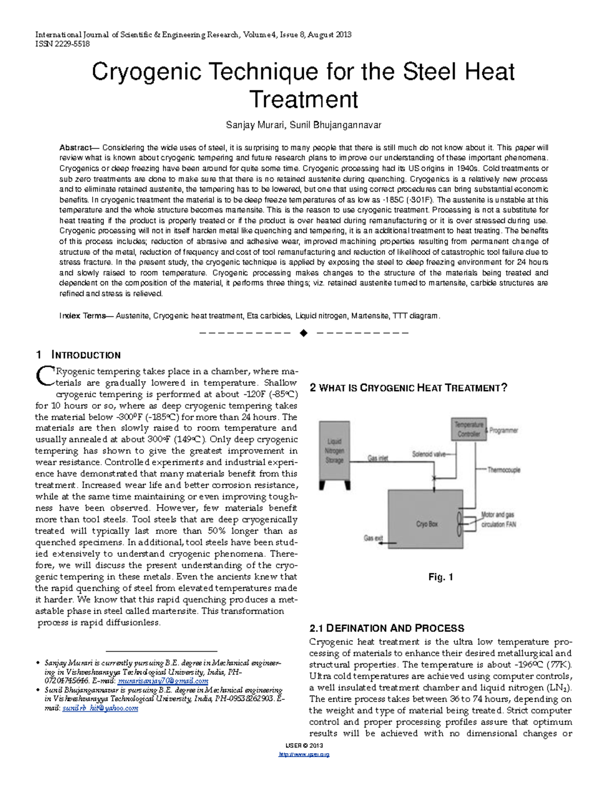Cryogenic technique for the steel heat treatment - International ...