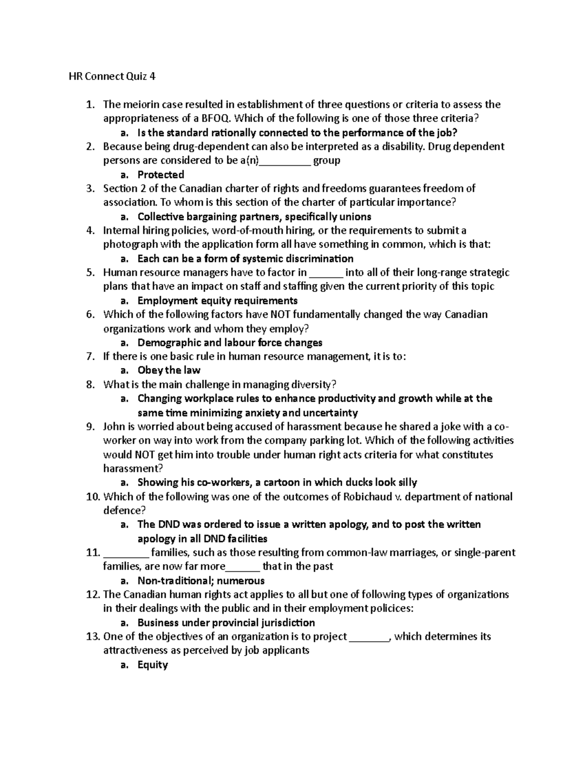 HR Connect Quiz 4 Which Of The Following Is One Of Those Three