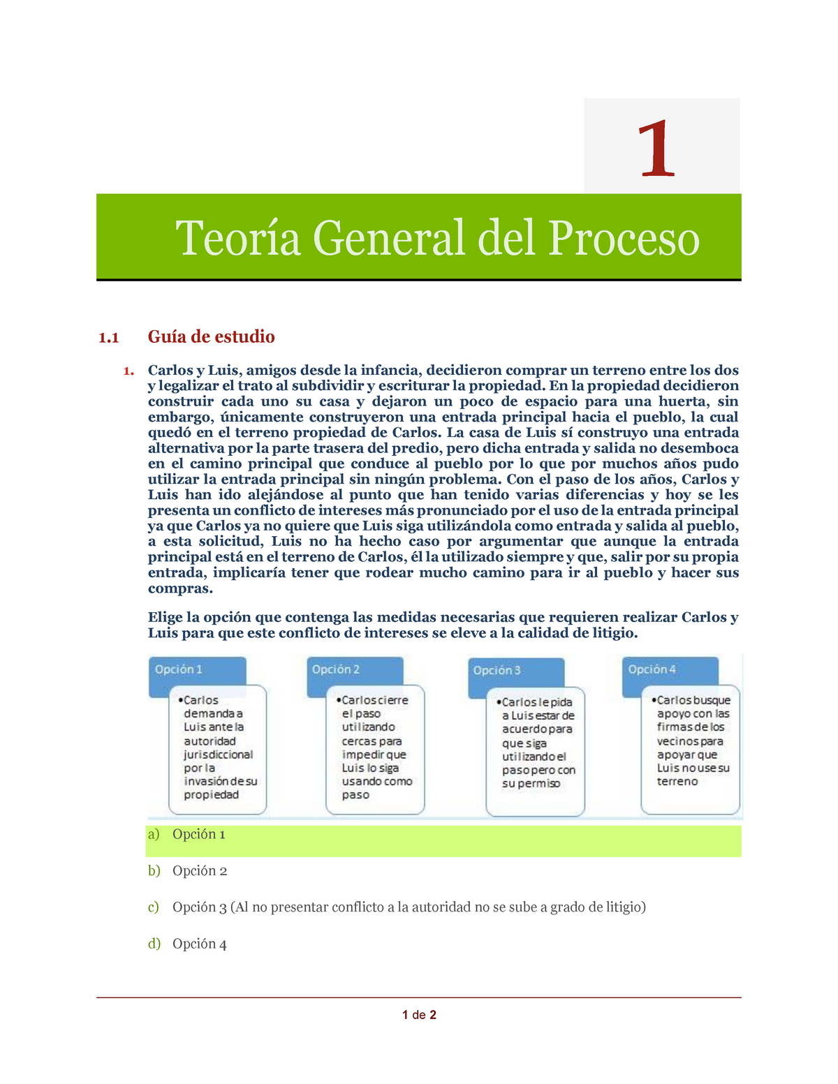 Teoría General Del Proceso de Teoría General del Proceso Guía de estudio Carlos y