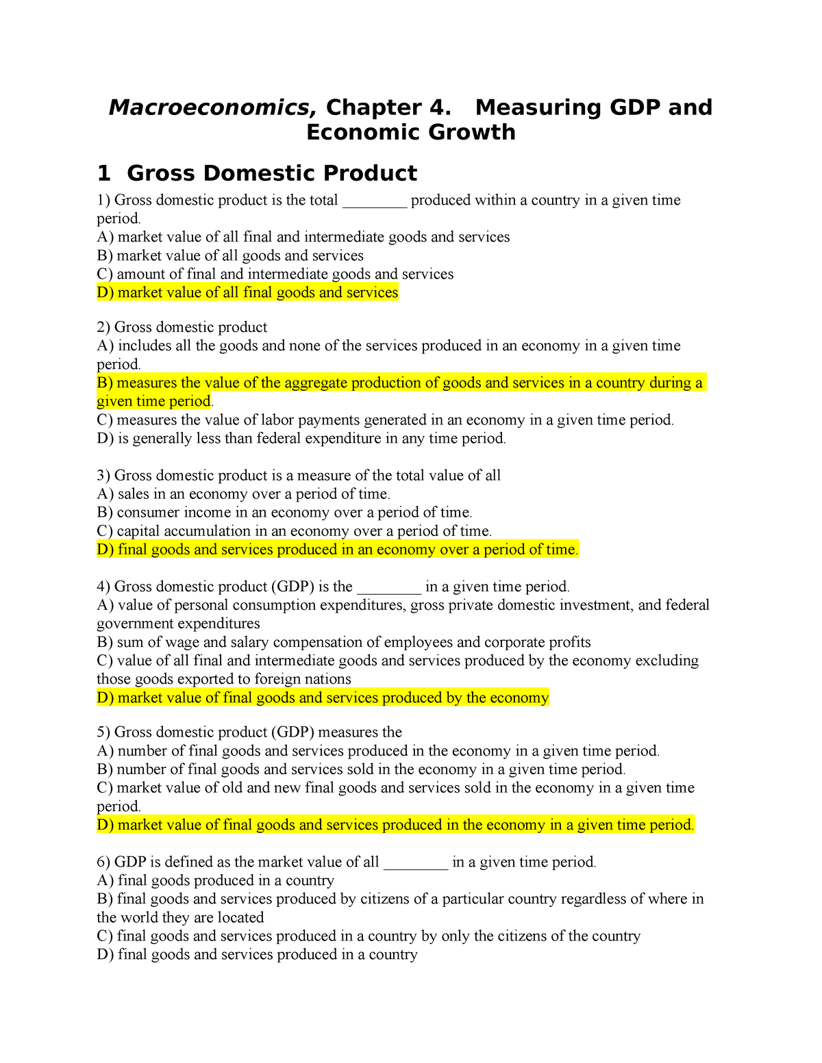 Test Bank Chapter 04 - Dddddddddddd - Macroeconomics, Chapter 4 ...