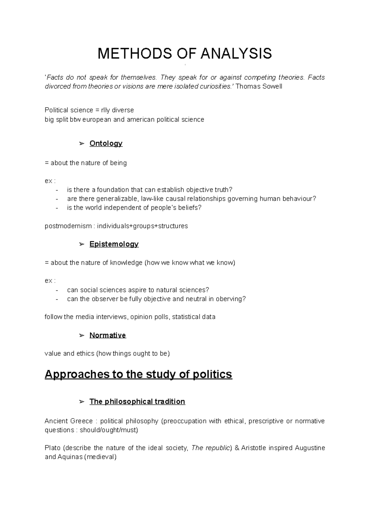 2) Methods of analysis - Lecture notes 2 - METHODS OF ANALYSIS ‘ Facts ...