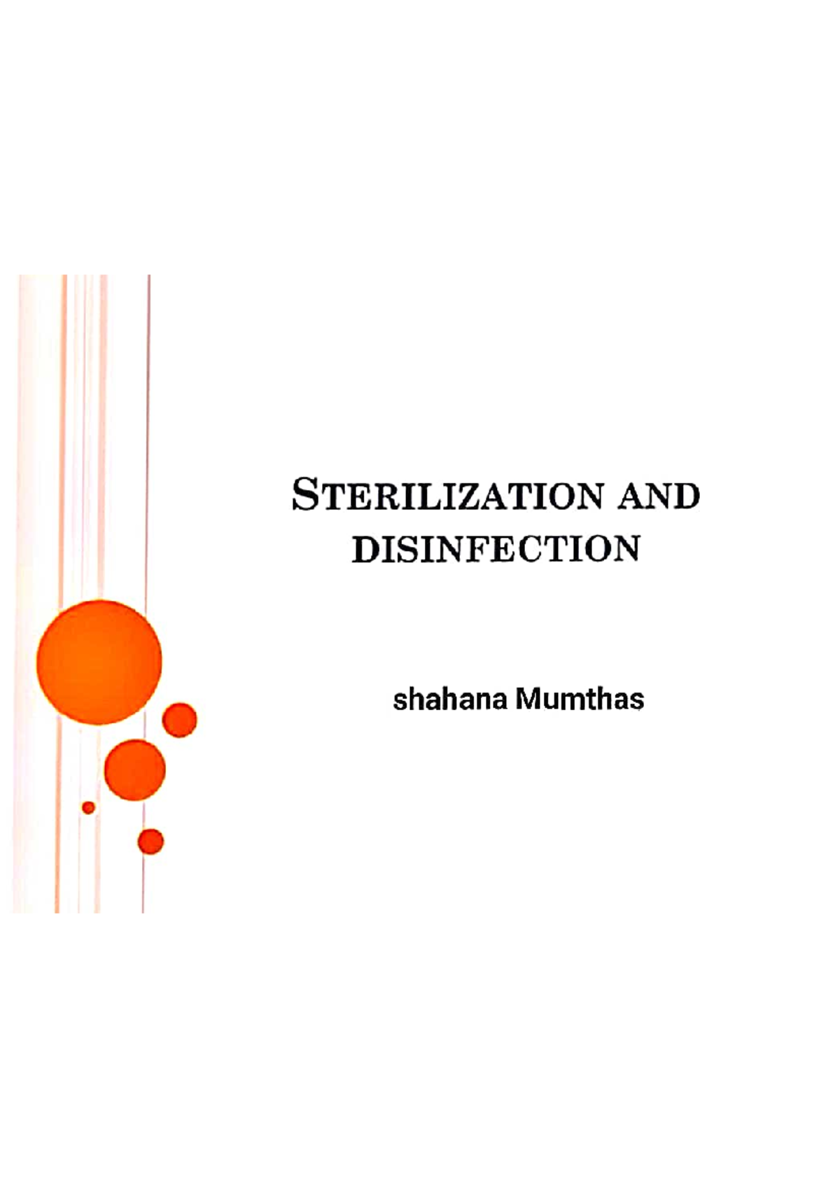 Sterilisation And Disinfectant - BDS - Studocu