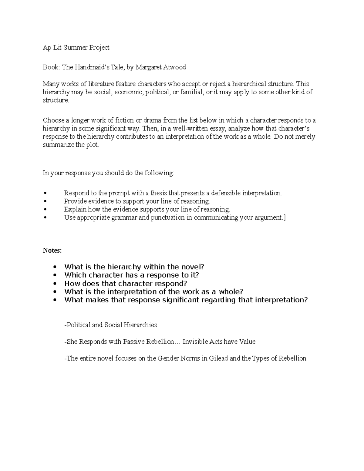 Ap Lit Free Response Questions - sz8srz4