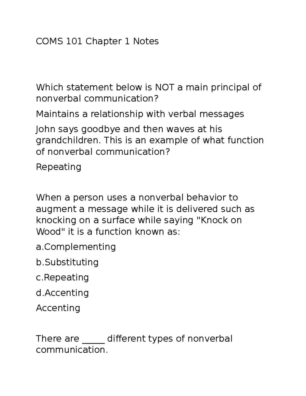 COMS 101 Chapter 1 Notes - COMS 101 Chapter 1 Notes Which statement ...