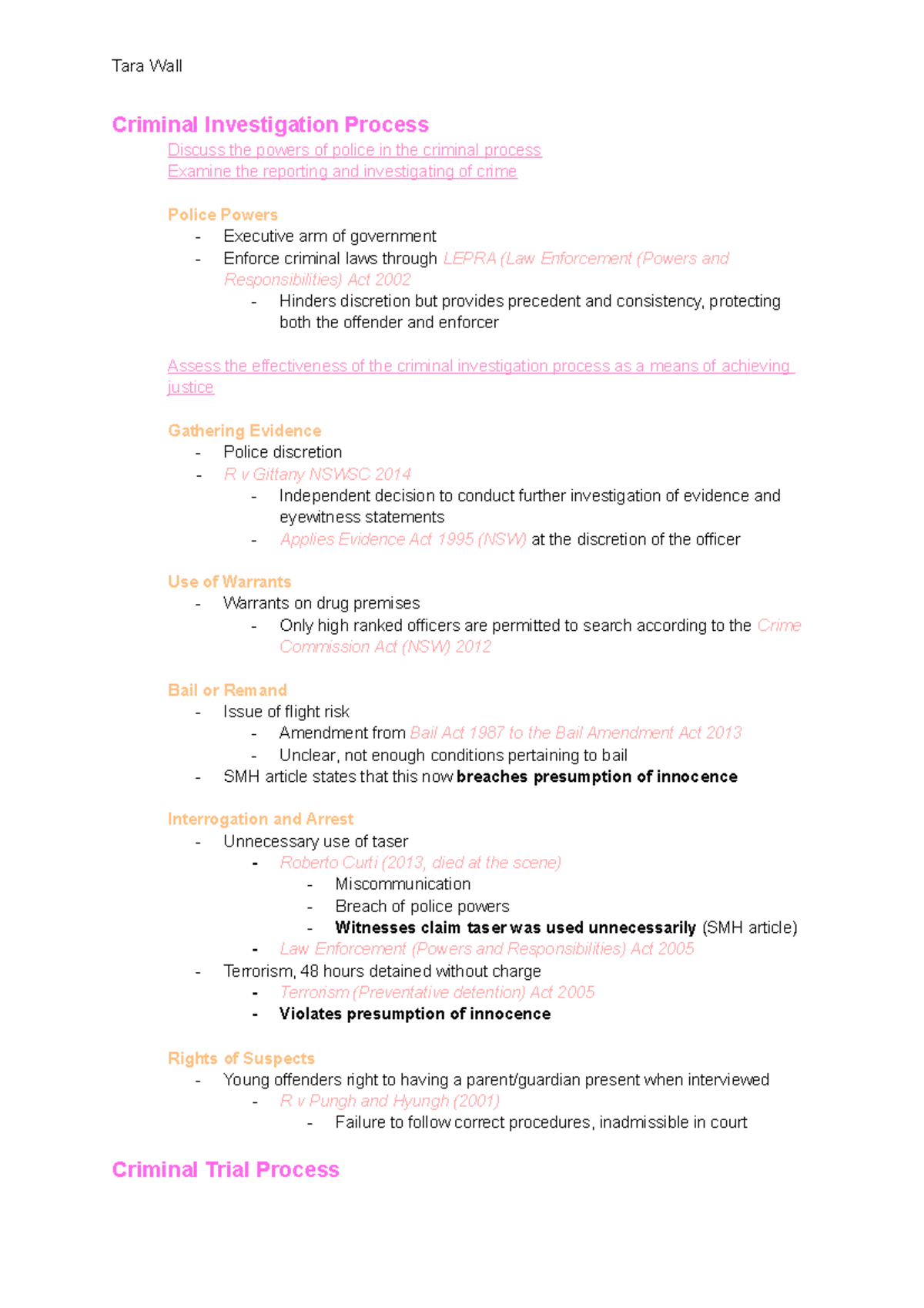 Crime Essay Plans ALL Topics - Criminal Investigation Process Discuss ...