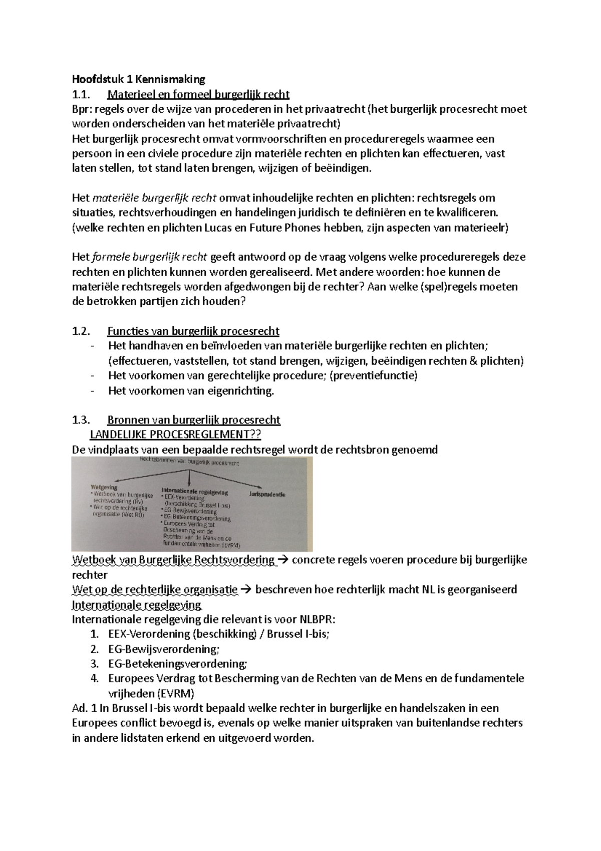 Burgerlijk Procesrecht Samenvatting - Hoofdstuk 1 Kennismaking 1 ...