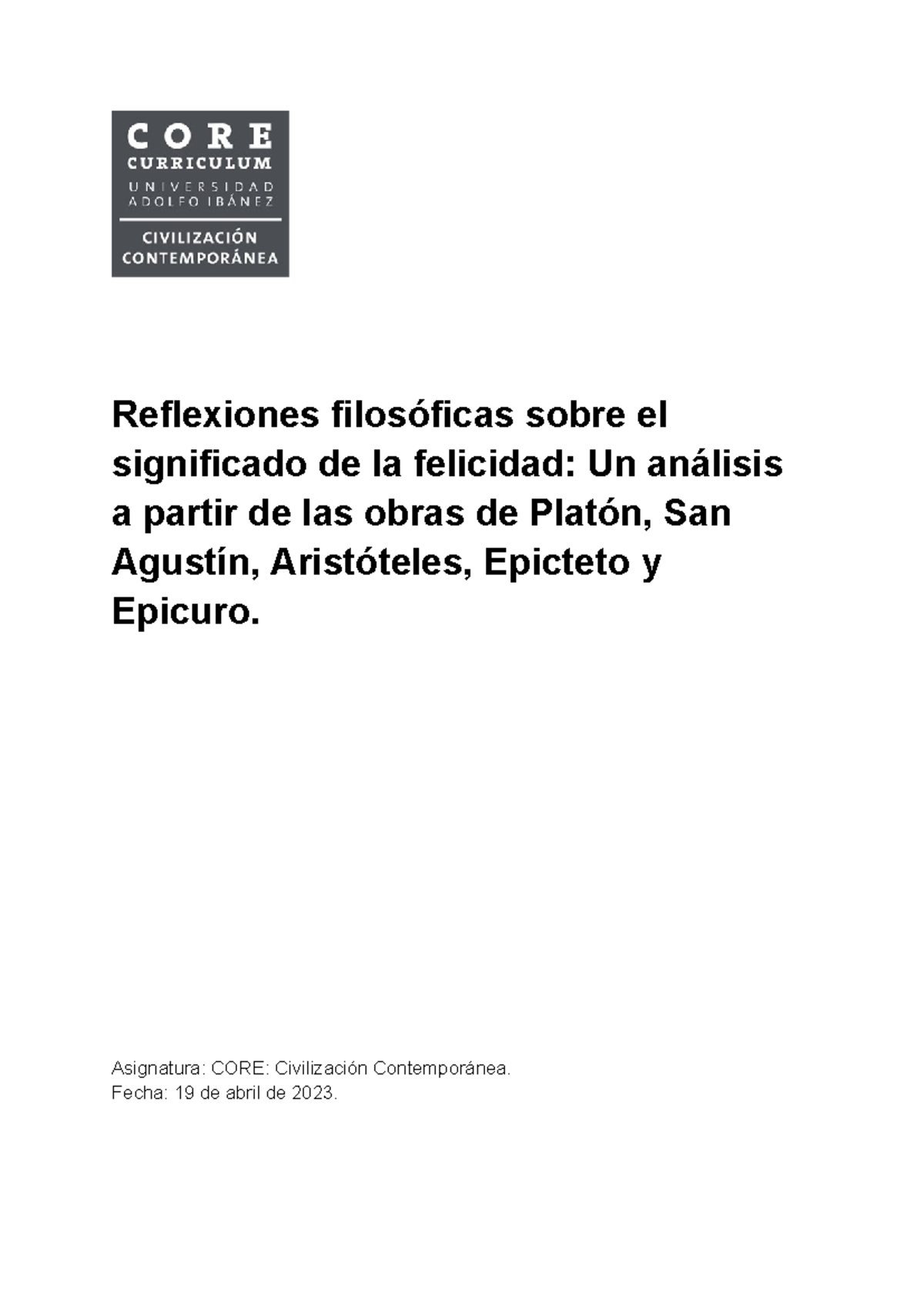 Ensayo Sobre Reflexiones Filosoficas Sobre EL Significado DE LA ...