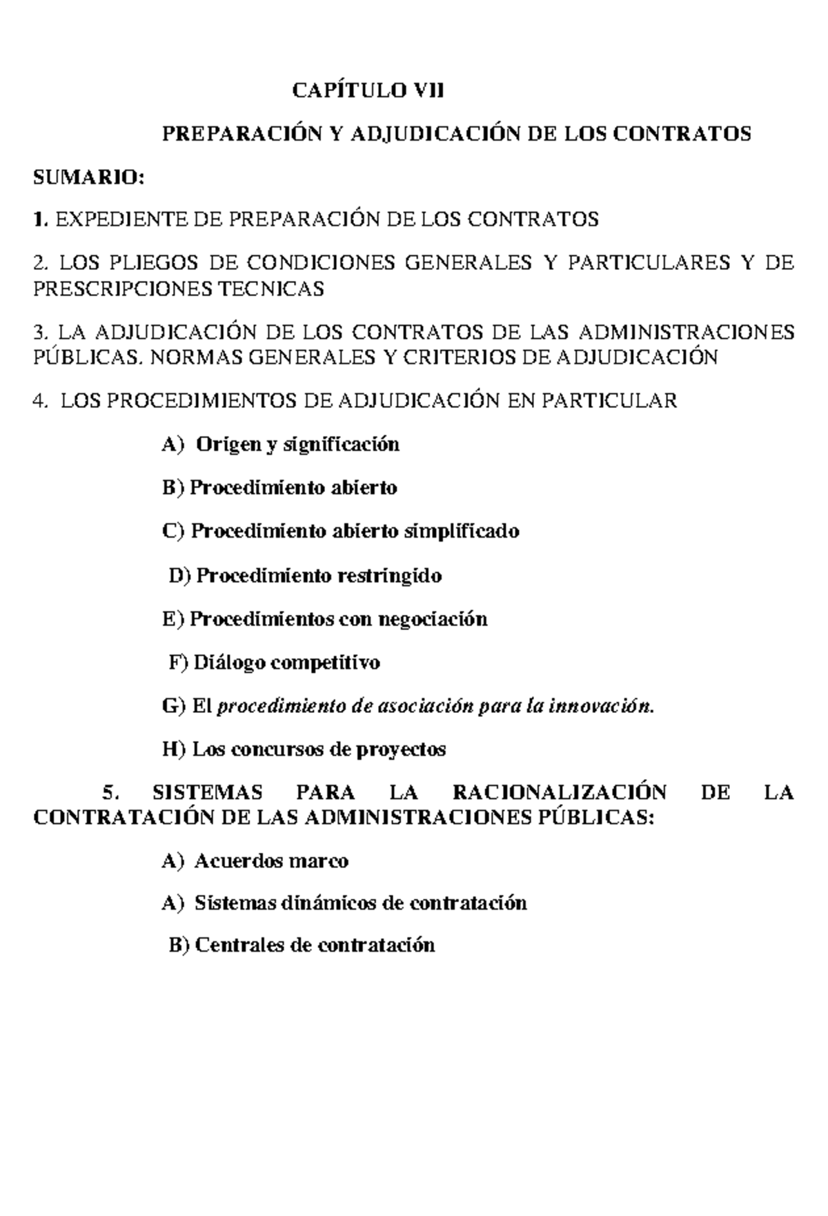 CapÍtulo VII - PreparaciÓn Y AdjudicaciÓn DE LOS Contratos - CAPÍTULO ...