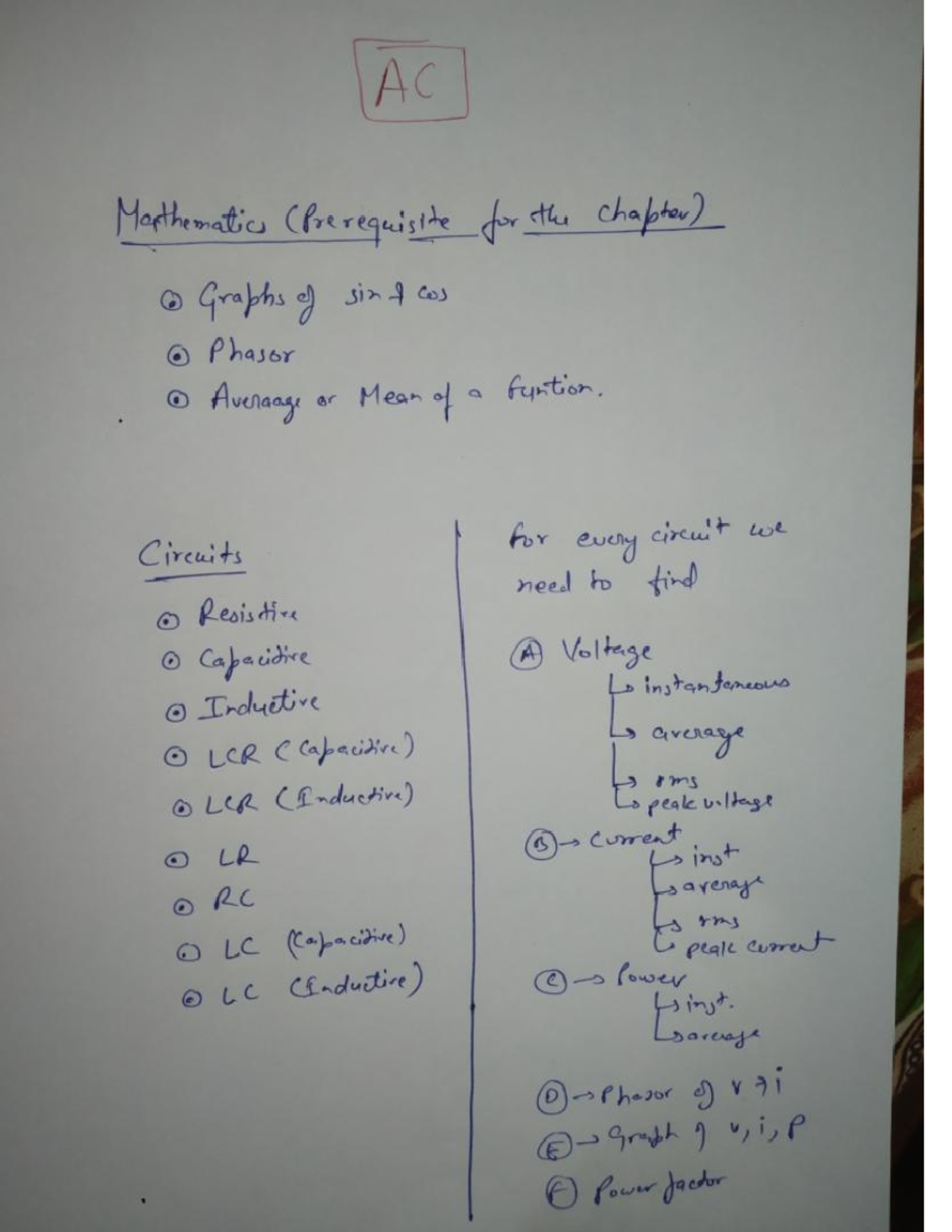 Ac final fin - Ac full notes - AC Mathematics (Prerequisite for the ...