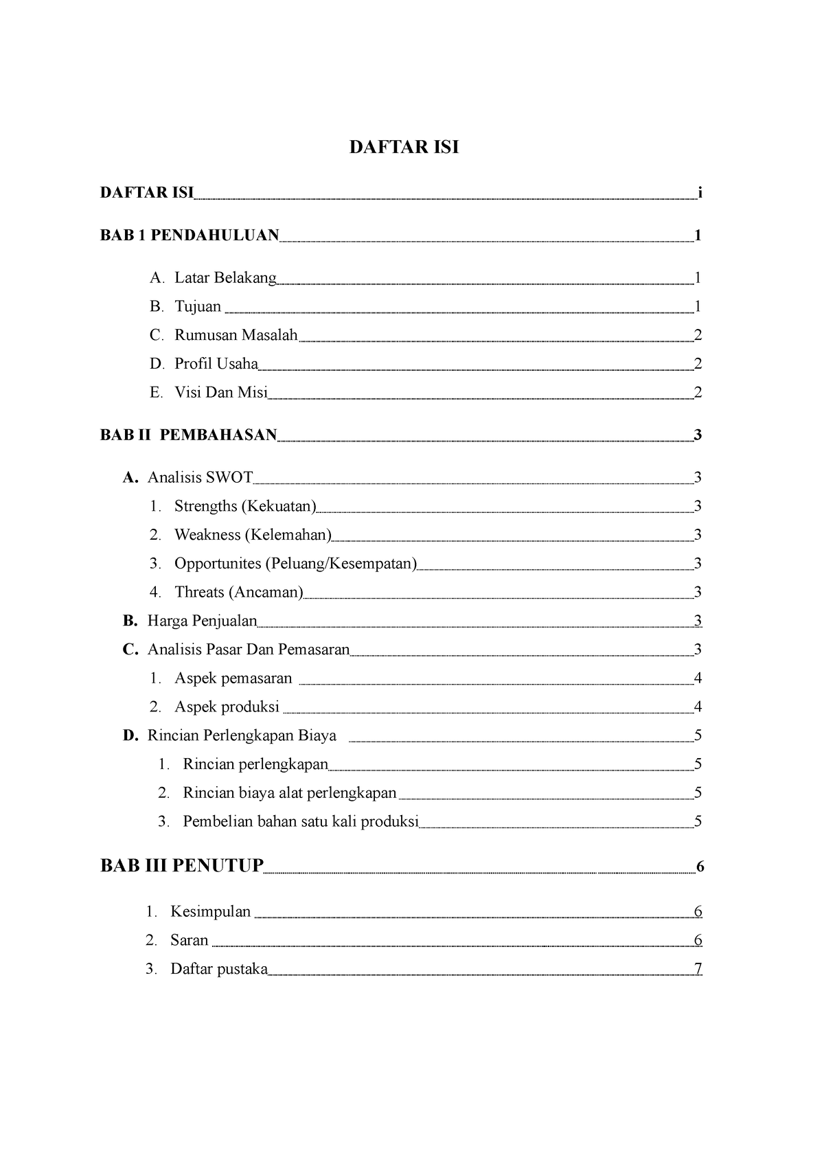 Proposal Bisnis Manda 2 Copy Daftar Isi Bab 1 Pendahuluan Daftar Isi