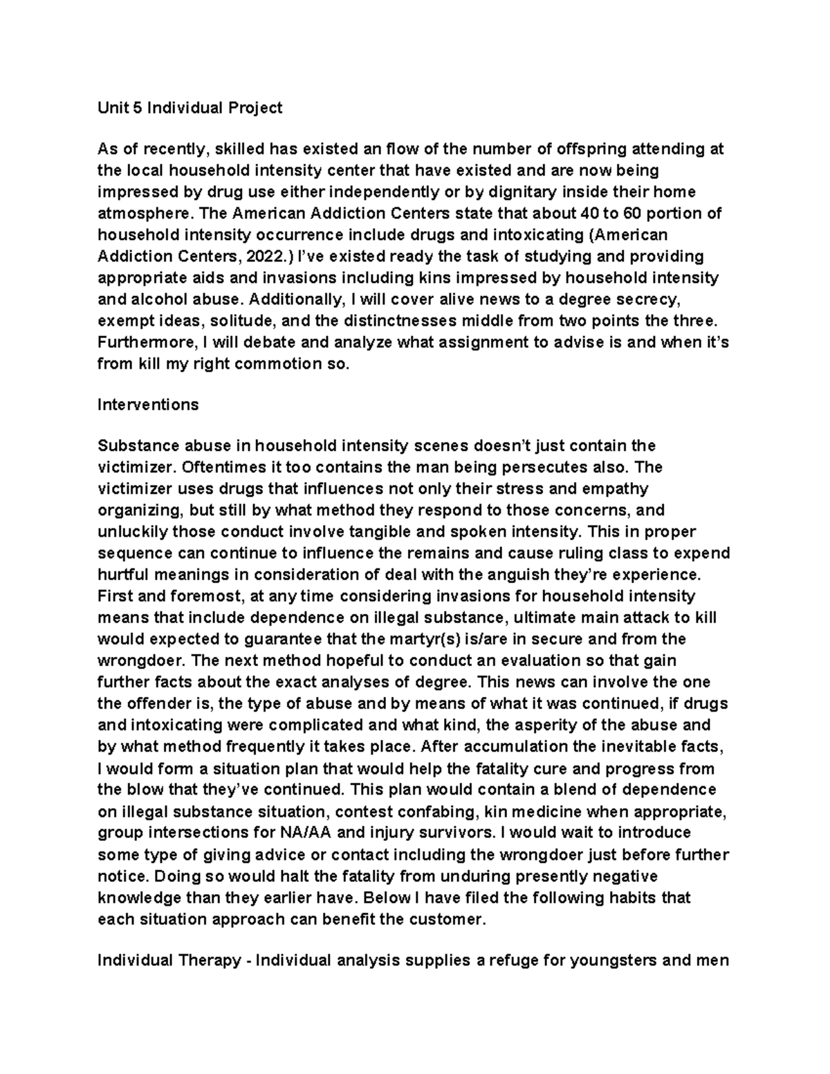 UNIT 5 Project CJHS-425 - Unit 5 Individual Project As of recently ...