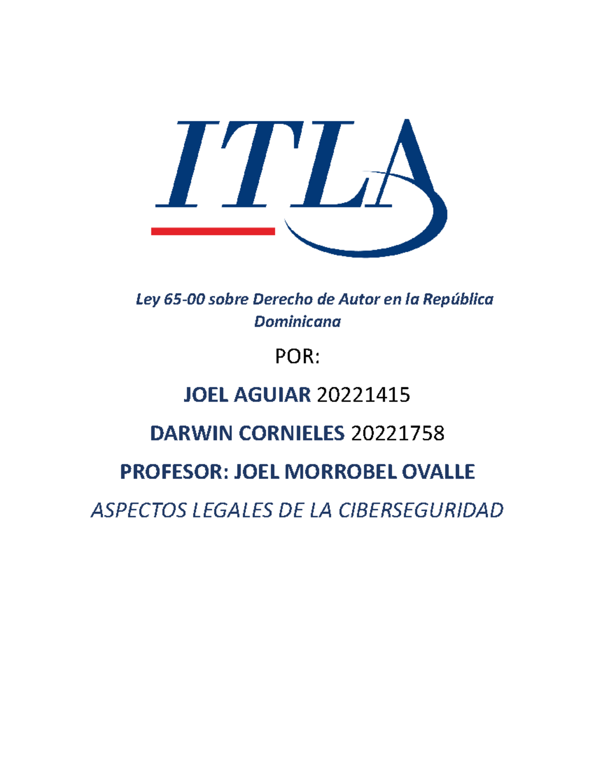 Ley6500 - Ley 65-00 sobre Derecho de Autor en la República Dominicana ...