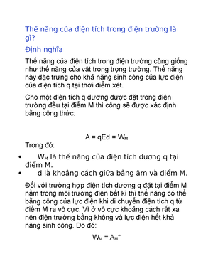 Ứng Dụng Của Thế Năng Điện Trong Đời Sống