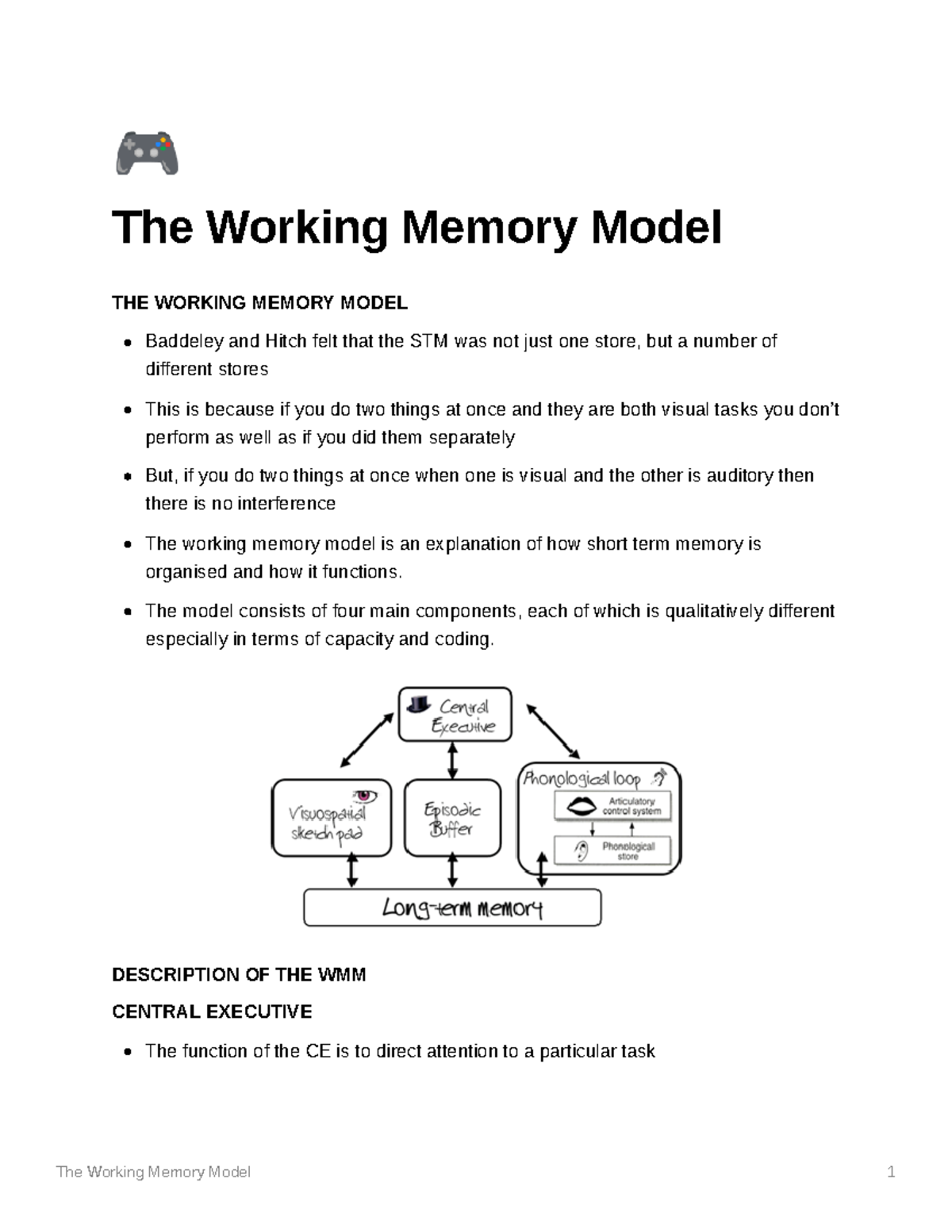 working memory thesis title