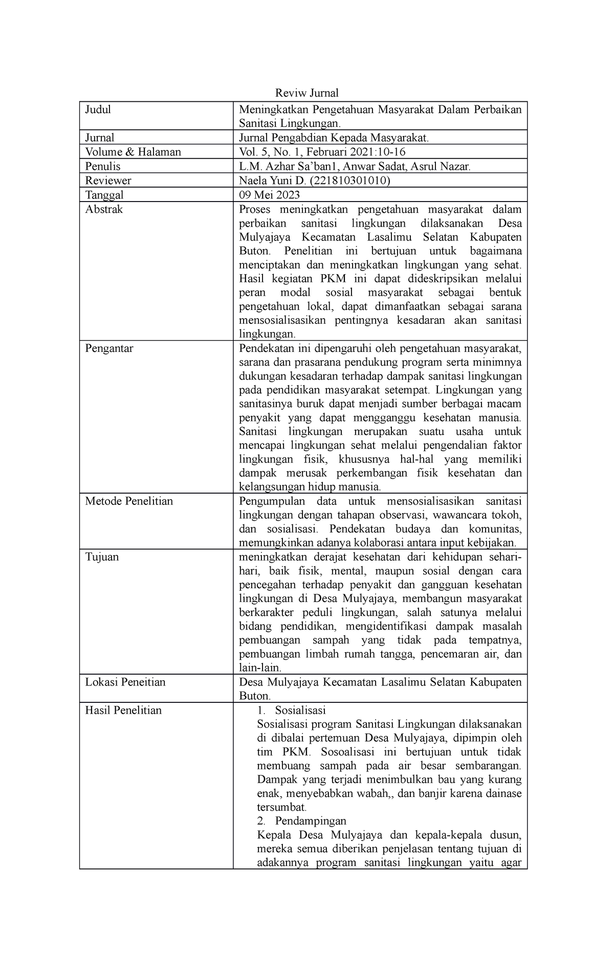 Review Jurnal Bahasa Indonesia Unej Studocu