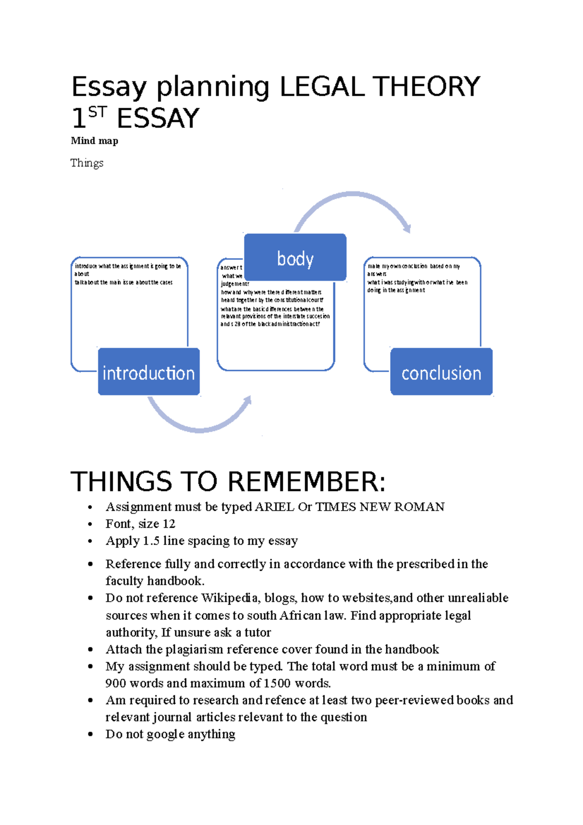 Essay planning - Do not reference Wikipedia, blogs, how to websites,and ...