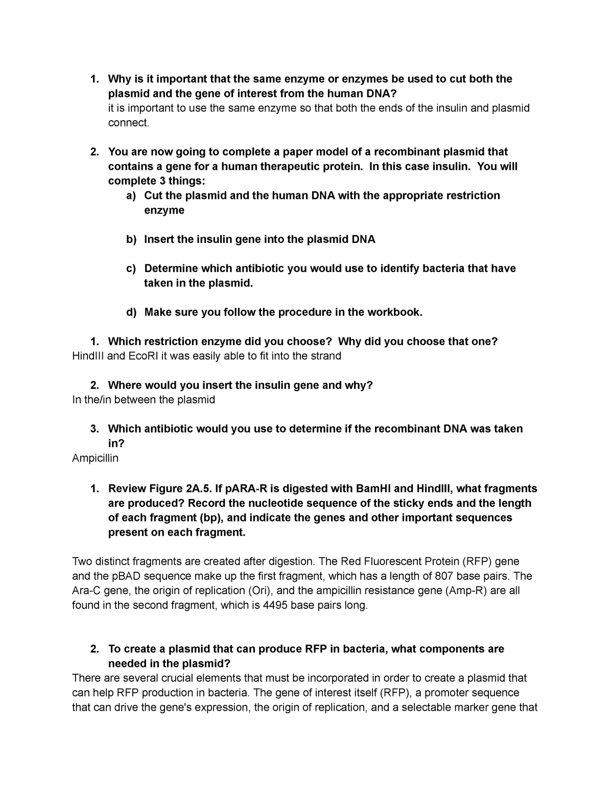 Lab 2 pre lab discussion questions Why is it important that the same