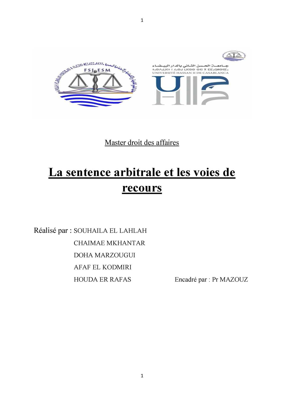 dissertation la sentence arbitrale