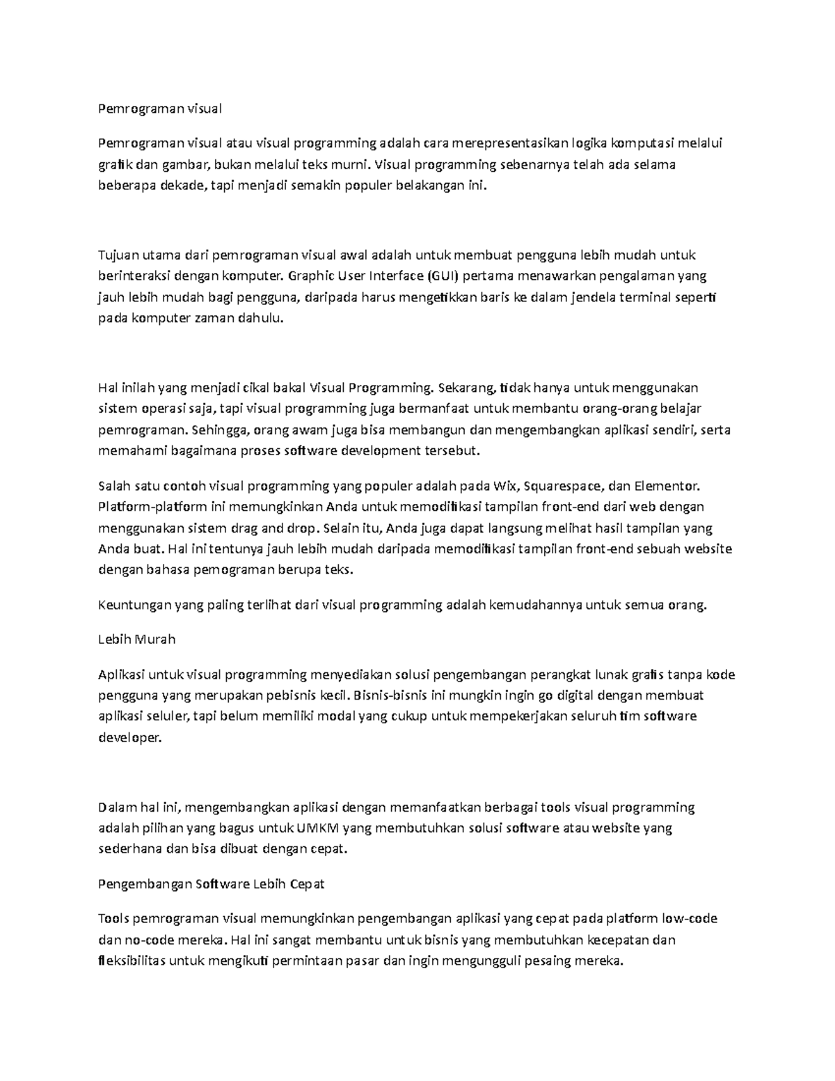 Pemrograman visual - Pemrograman visual Pemrograman visual atau visual ...