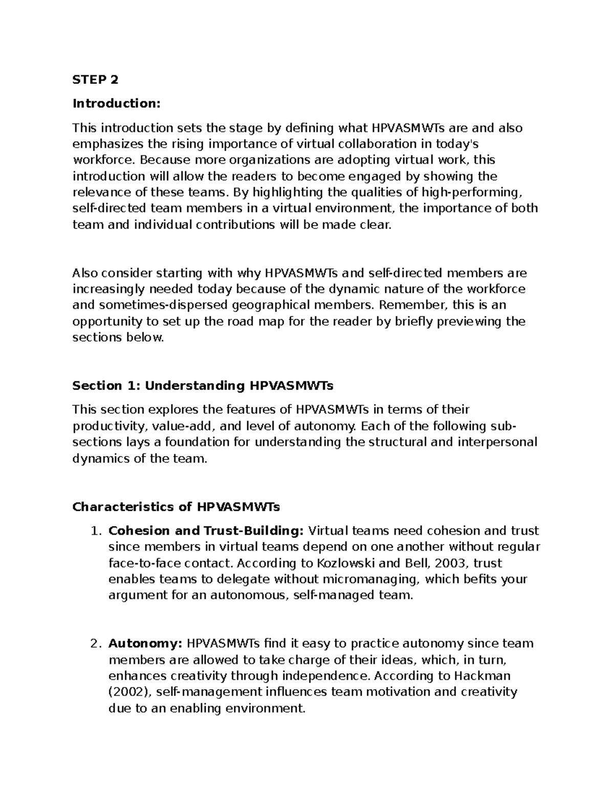 STEP 2 - step 2 - STEP 2 Introduction: This introduction sets the stage ...