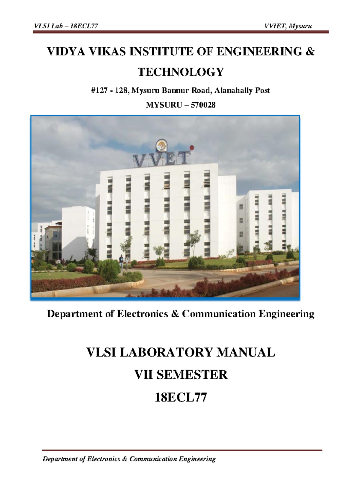 VLSI LAB Manual 18ECL77 (Repaired) - VIDYA VIKAS INSTITUTE OF ...
