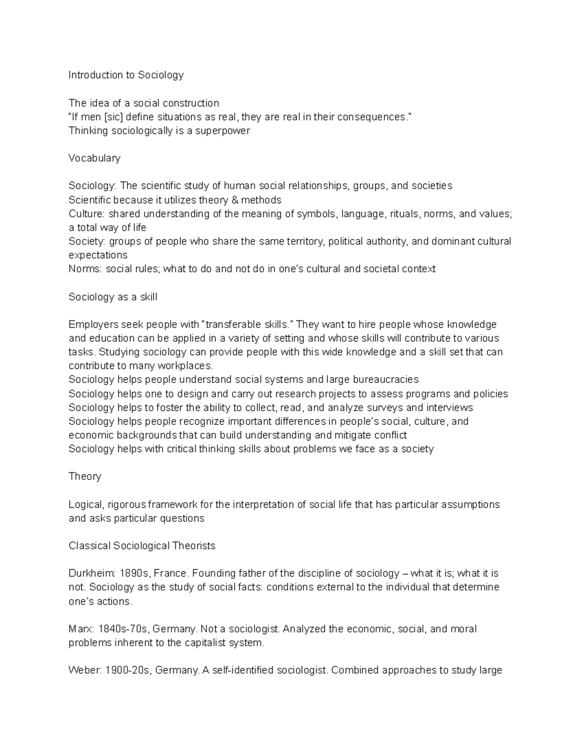 Sociology 101 social construct - Introduction to Sociology The idea of ...