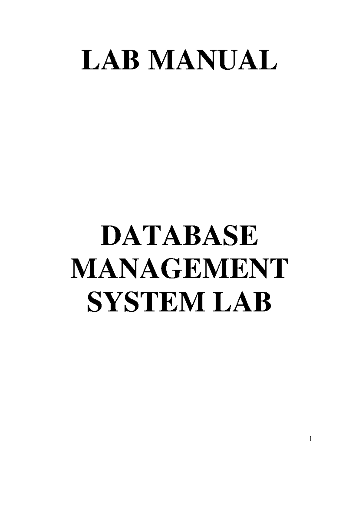 DBMS-LAB- Manual - Use for DBMS RECORD formation - LAB MANUAL DATABASE ...
