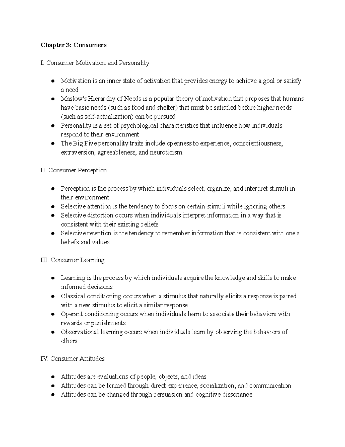 ADV 150 Chapter 3 - ADV 150 Notes for Ch 3 - Chapter 3: Consumers I ...
