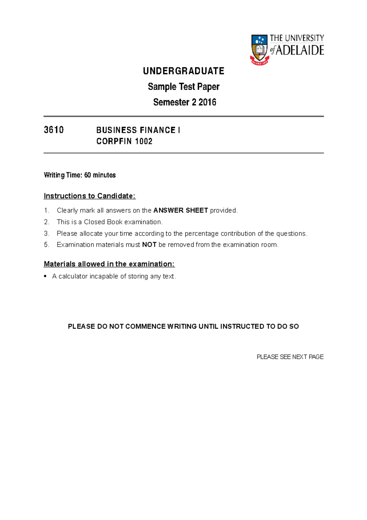 Sample/practice exam 1 September 2015, questions and answers ...