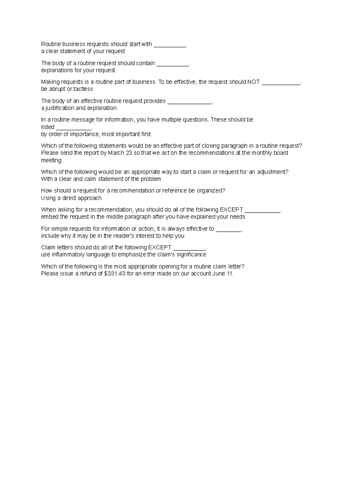 01 - Test 1 - Routine business requests should start with __________. a ...