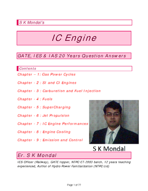 IC Engine IES GATE IAS 20 Years Question and Answers