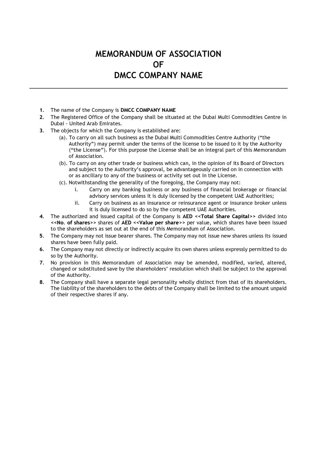 business plan template dmcc