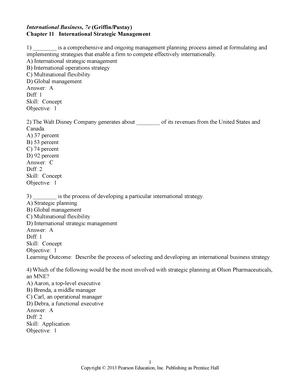 International Business Management test bank Chapter 11