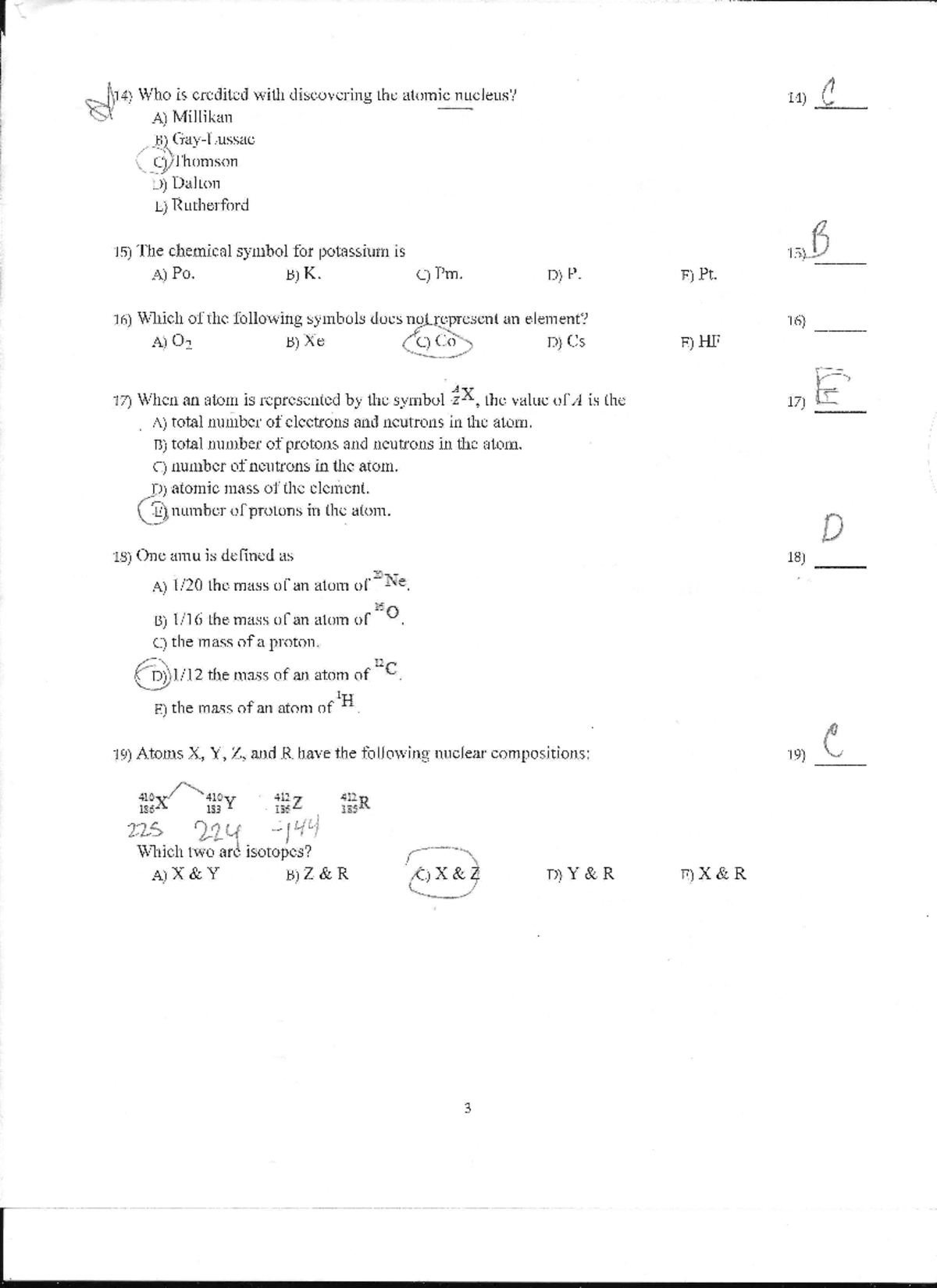 Chem Exam 1 P 3 - Exam Questions. No Answers. - Chem 1411 - Studocu