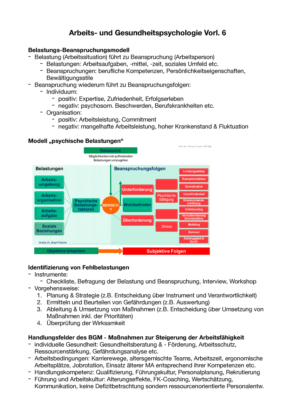 Arbeits- Und Gesundheitspsychologie Vorl. 6 - 6 Belastungs ...