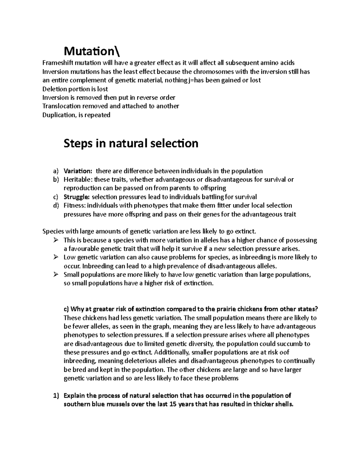 Revised summoary note questions KK4 Mutation\ Frameshift mutation will have a greater effect