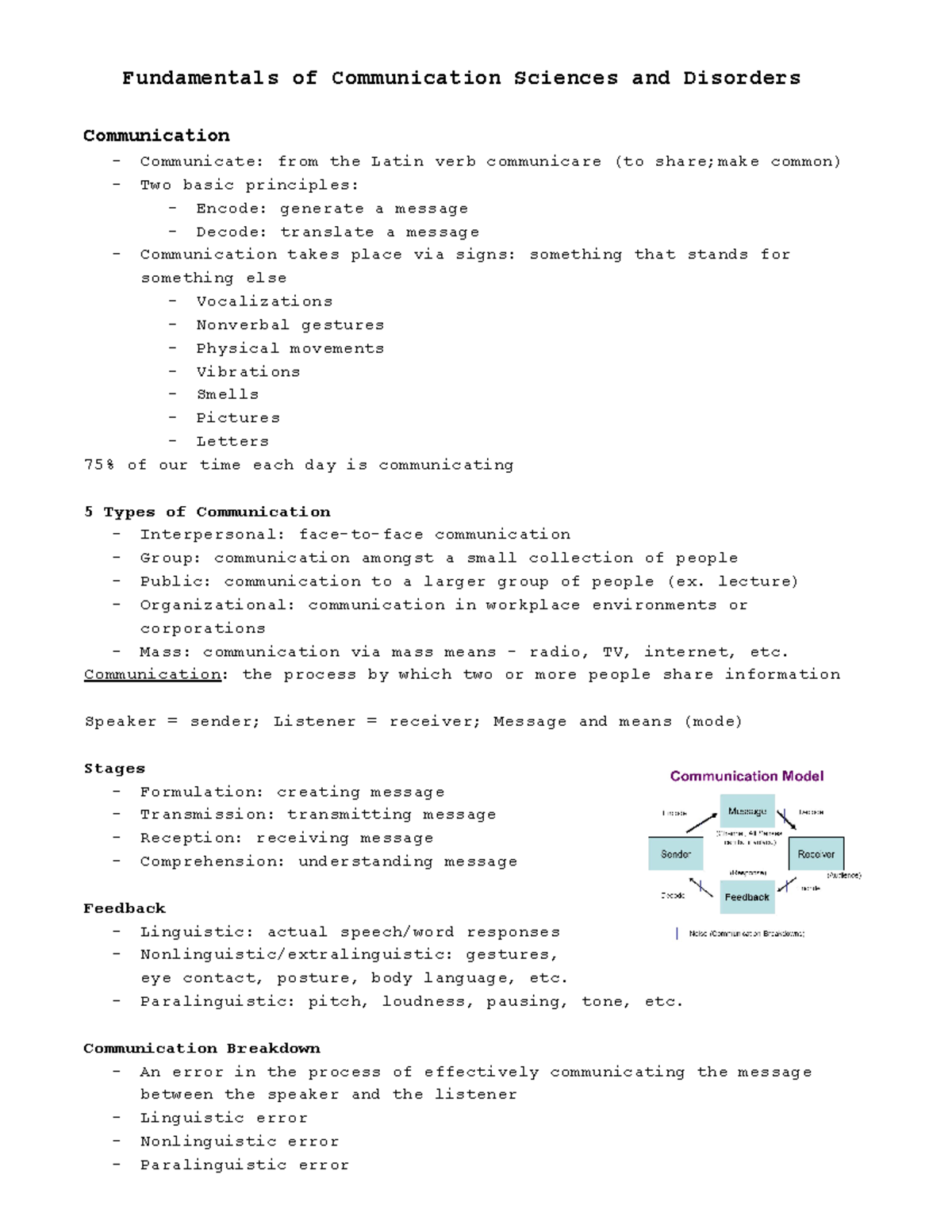 SLHS Chapter 1 - Fundamentals of Communication Sciences and Disorders ...