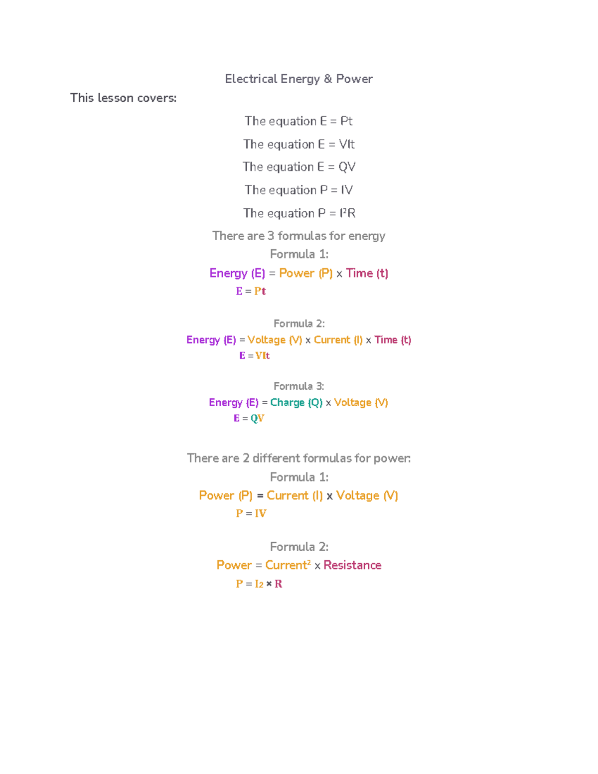 Electricity dnedjkcnjkdnscajkd Electrical Energy & Power This