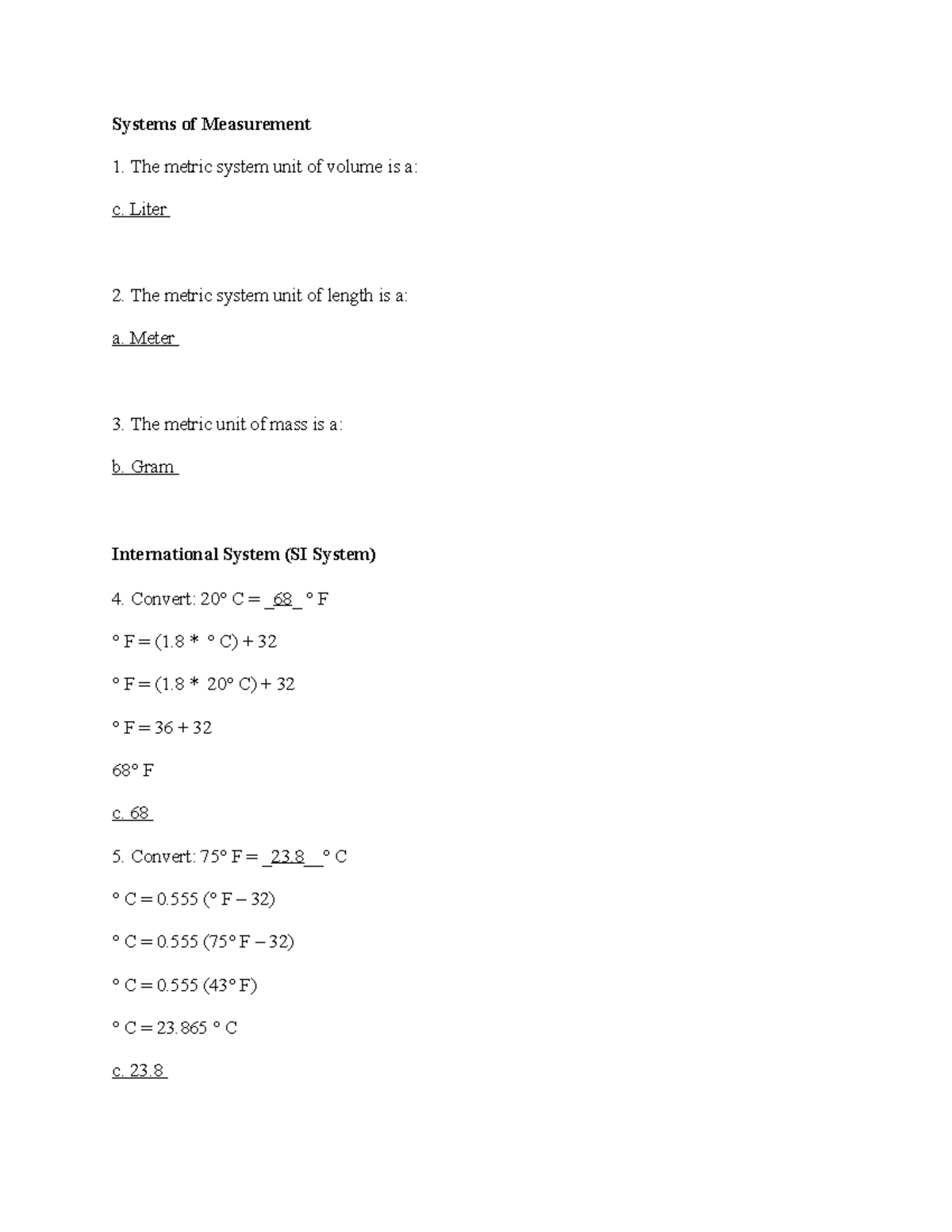 Chapter 6, Systems of Measurement, Laboratory Equipment, and Reagents ...