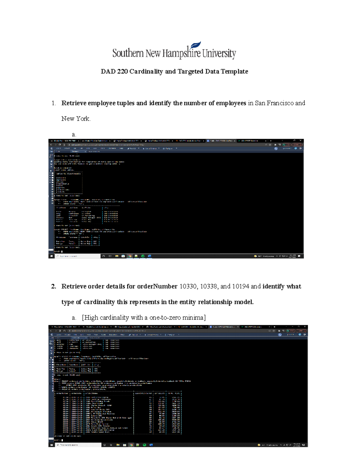 Johnson 4-1 Lab - Module 4 lab - DAD 220 Cardinality and Targeted Data ...