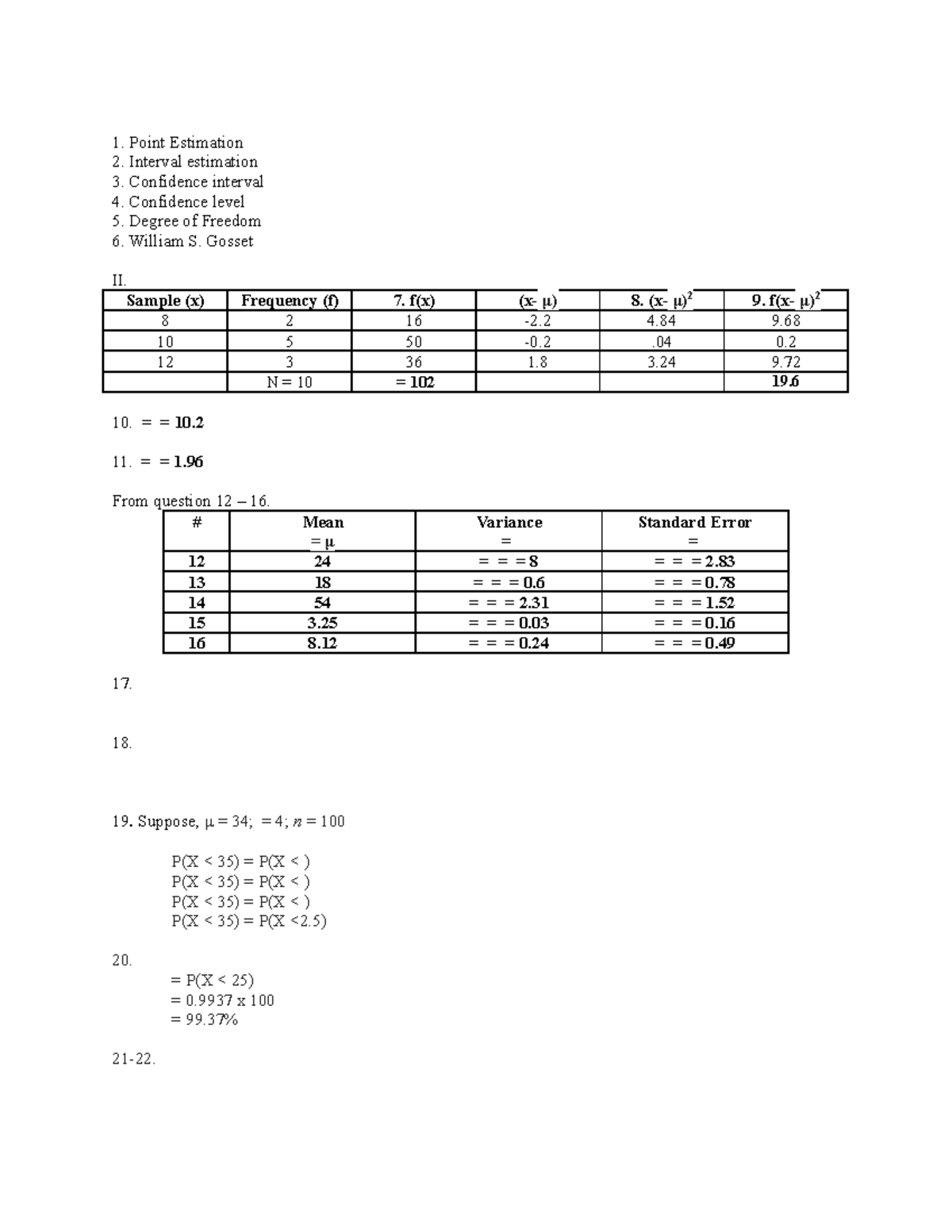 Practice materials 3 - Statistics and probabbility - Point Estimation ...