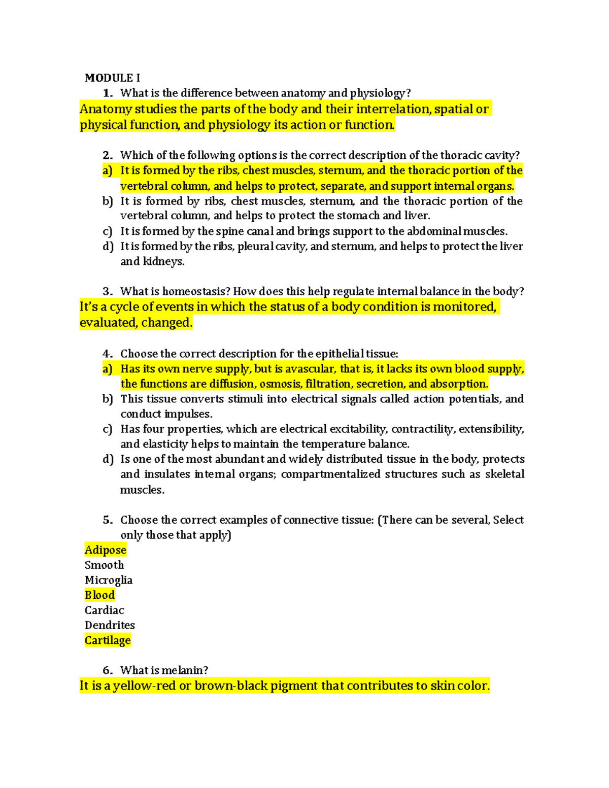 HBC+-+ Final+ANS+Study+Guide+ - MODULE I What is the difference between ...