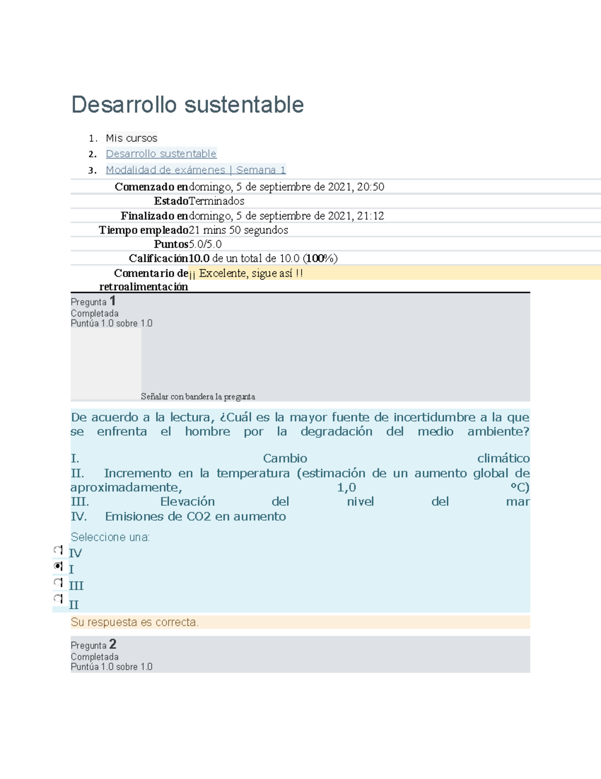 Examen Sem1. Desarrollo Sustentable - Desarrollo Sustentable Mis Cursos ...