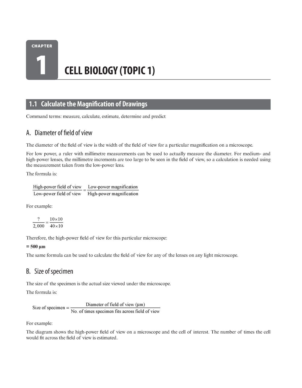 IB Biology - Revision Workbook (Roxanne Russo)- T.1. Cell Biology ...