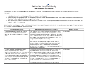 Project 2 Short Answer - Jordan McKoy HUMS 100 SNHU HUM 100 Project 2 ...