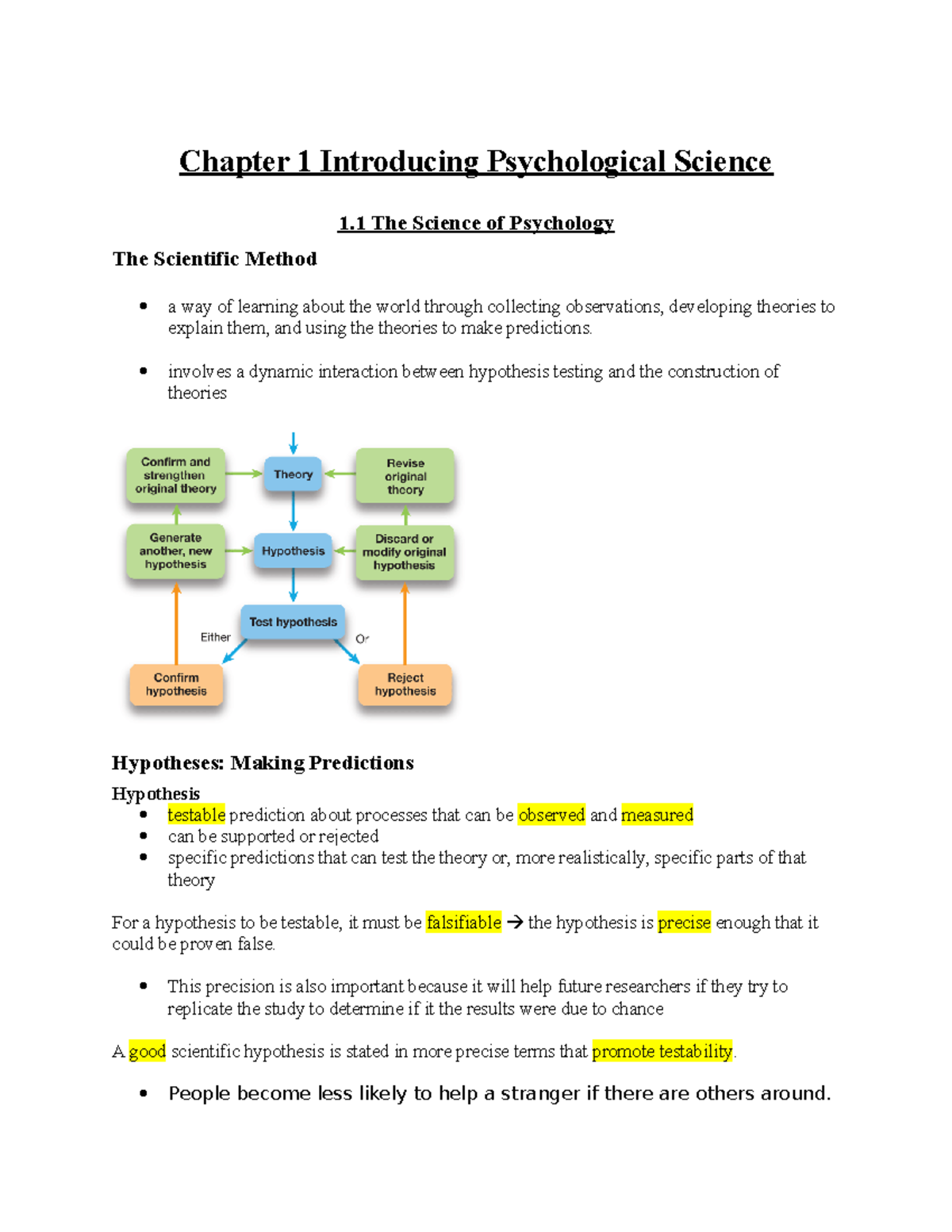 PSYC - Chapter 1 The Science Of Psychology - Chapter 1 Introducing ...